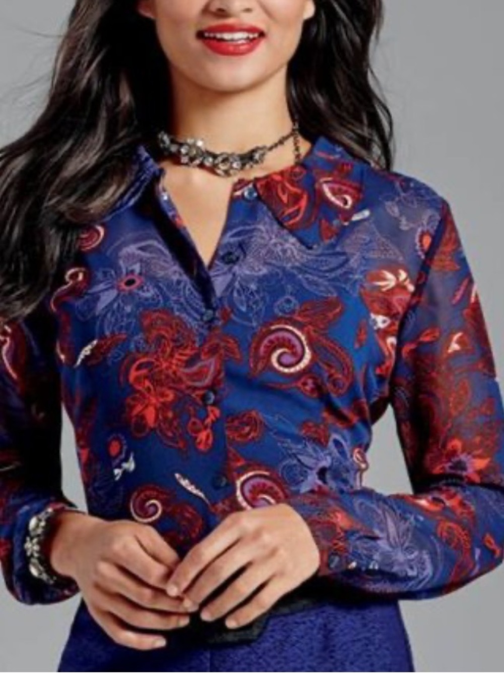 ☀️ NWOT CABI The Lovely Paisley Floral Print Blouse